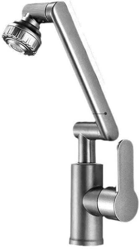Ausziehbarer Küchenhahn, 1080° flexible Drehung, Küchenmischbatterie, Edelstahl-Unterfenster-Spültischarmatur in Grau - ...