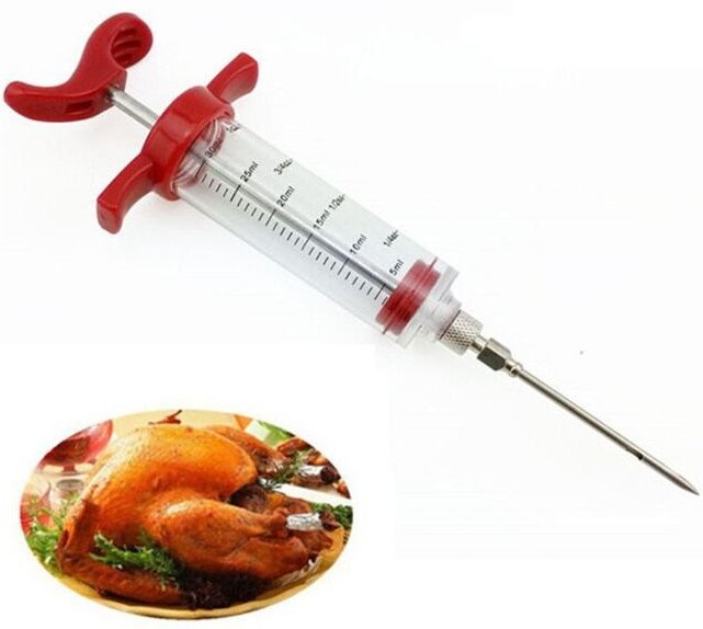 Gewürzspritze Küchenzubehör Rote Gewürzspritze