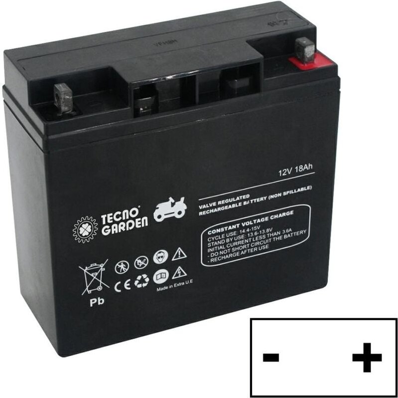 12V 18AH verschlossene Rasentraktor-Starterbatterie rechter Pluspol