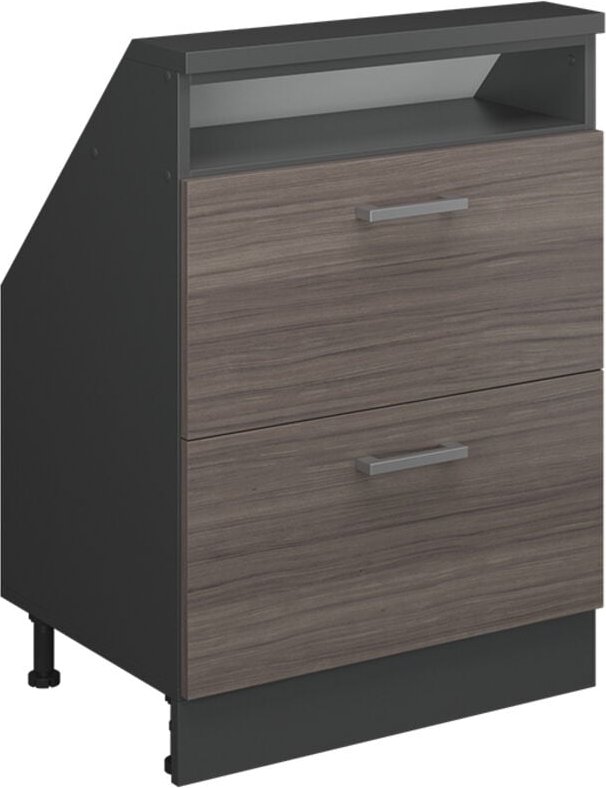 Dachschrägenschrank Rion, Edelgrau/Anthrazit, mit 2 Schubladen, Vicco