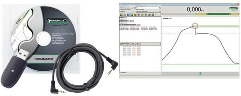 Stahlwille 7759-4 1,5 m USB-Adapter und Klinkenste ckerkabel mit Software Torkmaster