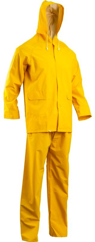 Set von 10 - PVC-Arbeitsregenanzug SET - Gelb 2XL - 54/56