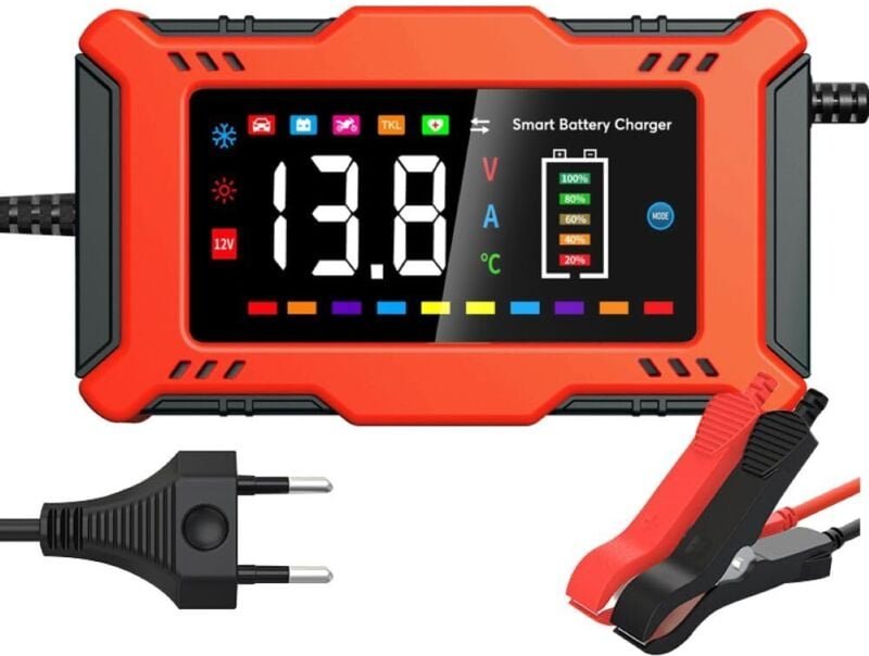Intelligentes Batterieladegerät, 6 A 12 V Lithium-Eisenphosphat, Blei-Säure-Wartungsgerät und automatische Batterierepar...