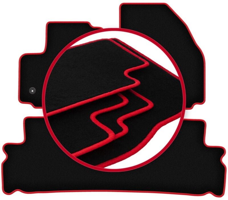 CARLUX-RED Autofußmatten für: Ford S-MAX MK1 Minivan (2012-2015)