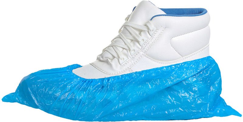 Karton mit 6000 Einweg-Schuhüberzügen aus PE, blau