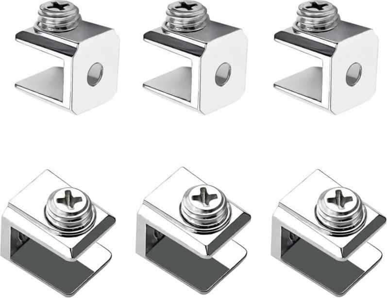 16-teilige Glasklemme, verstellbarer Glashalter, Stützklemme aus Zinklegierung, Befestigungsklemme für 3–8 mm dickes Gla...