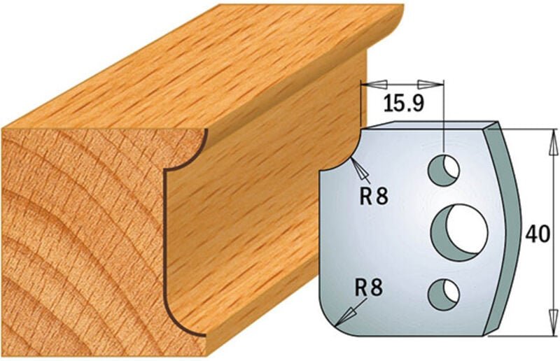 690.174 MESSERPAAR SP 40x4mm MIT KONKAV-KONVEX RADIUS R8mm