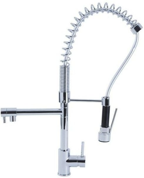 Küchenmischbatterie mit verchromter Dusche H.66x32 cm