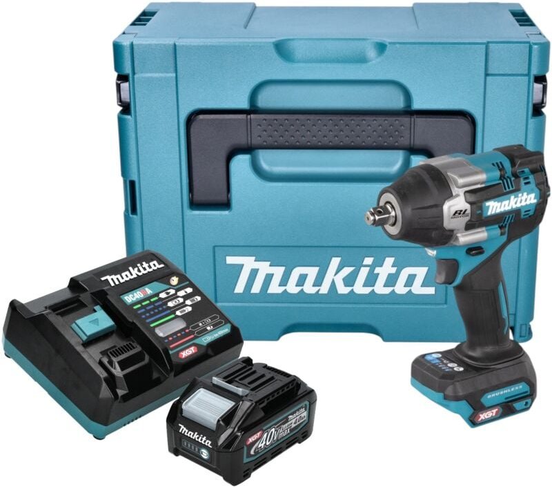 Makita TW 007 GM101 Akku Schlagschrauber 40 V max. 760 Nm 1/2'' Brushless + 1x Akku 4,0 Ah + Ladegerät + Makpac