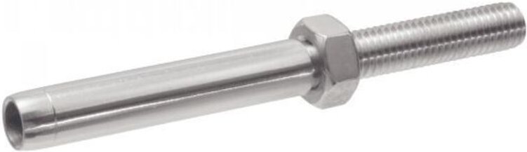 Verzahnter Crimpkopf - Rechtsgewinde - Kleine Ausführung - Edelstahl A4 ØKabel 5mm - Packung mit 5