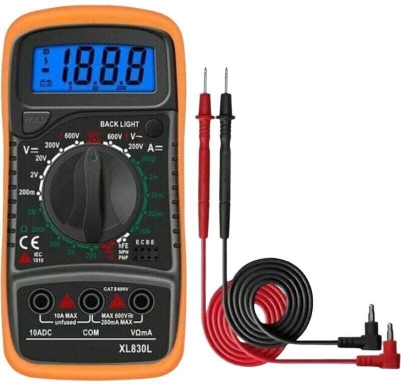 XVX - Multimetro digitale XL830L 2000 conteggi Mini multimetro Tester per batterie ac dc Tensione Corrente Resistenza Bu...