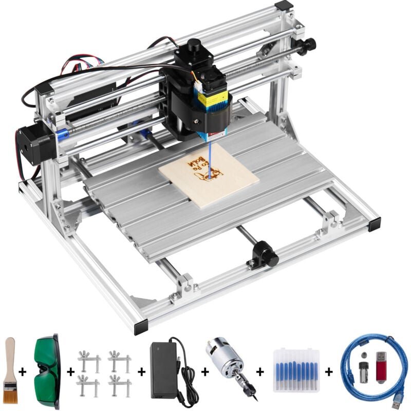 Cnc 3018 diy 3-Achsen-Gravierset mit 500 mW Laser, Fräsmaschine für Holz, pcb - Mophorn