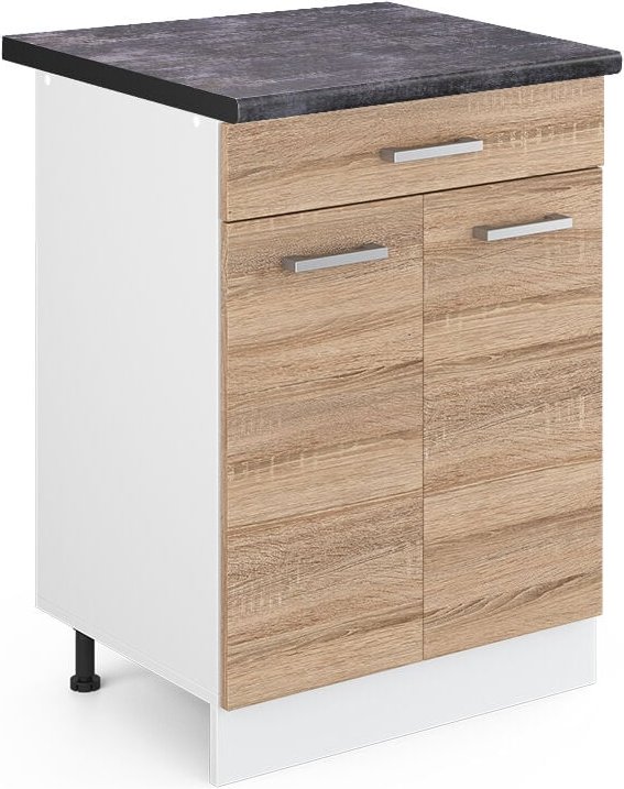 Thumbnail - Vicco - Küchenunterschrank R-Line, Sonoma, 60 cm mit Schublade, ap Anthrazit