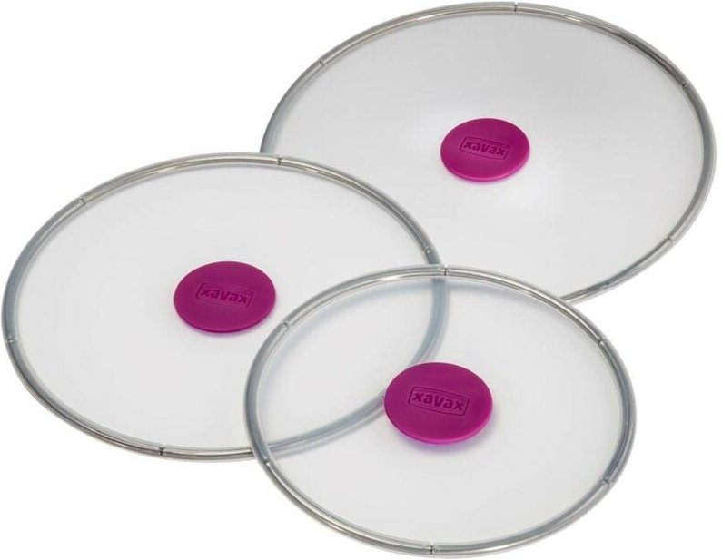 Xavax - 3x Frischhaltedeckel aus Silikon Rund 20cm/24cm/28cm Transparent - Klar