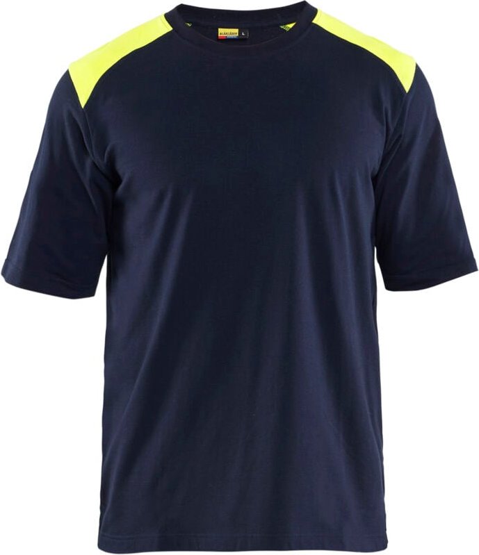 Arbeitst-Shirt mit Flammschutz 3476 - Marine/Gelb XS