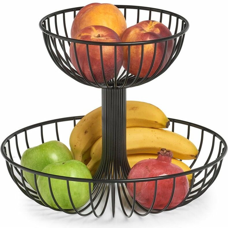 Obstkorb, 2 Etagen, ø 32 x 26 cm, schwarz Zeller Zeller