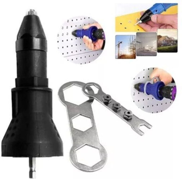 Elektrischer Nietmuttern-Bohradapter, einfache Bedienung, hohe Effizienz, 3-Backen-Zange, Kohlenstoffstahl, Kunststoffge...