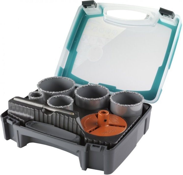 Wolfcraft - Lochsägen-Koffer ø 33 - 83 mm Hartmetall Sägeblätter & Sägehilfen