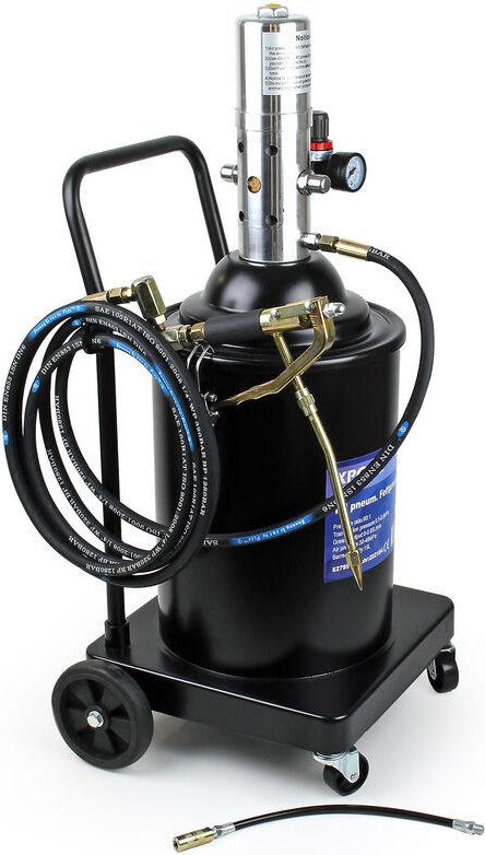 15l pneumatische Druckluft-Fettpresse für Profis für Schmierarbeiten an Kfz und Maschinen - Wiltec