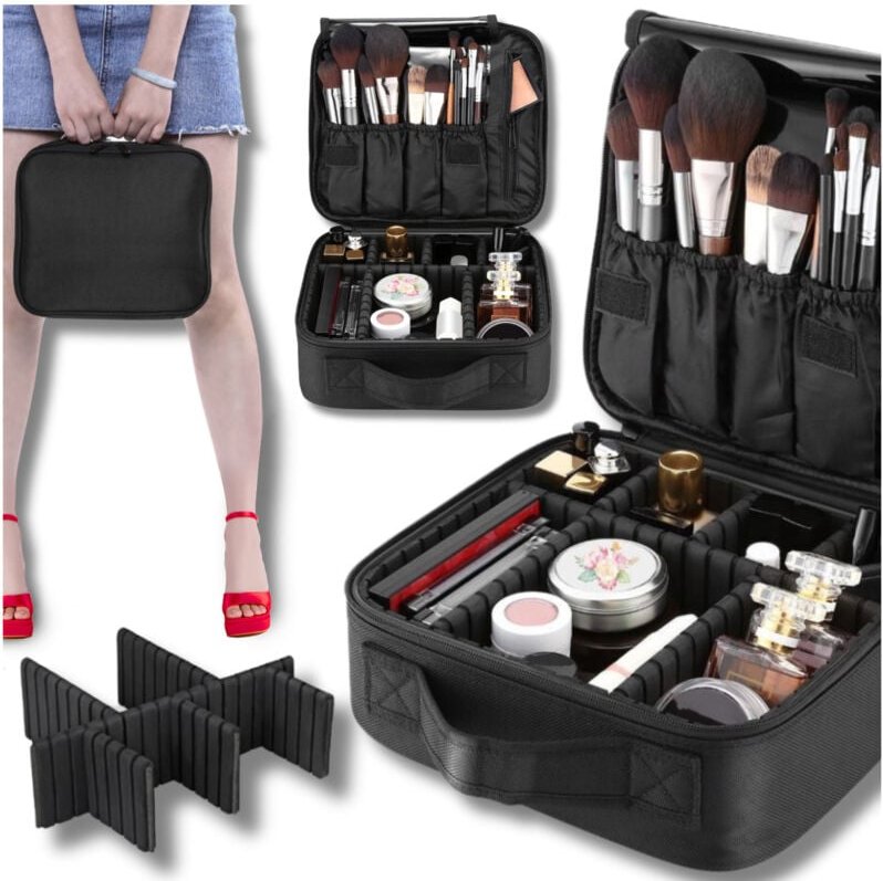 Geräumige große Reise-Kosmetiktasche Organizer Kosmetikkoffer Fächer