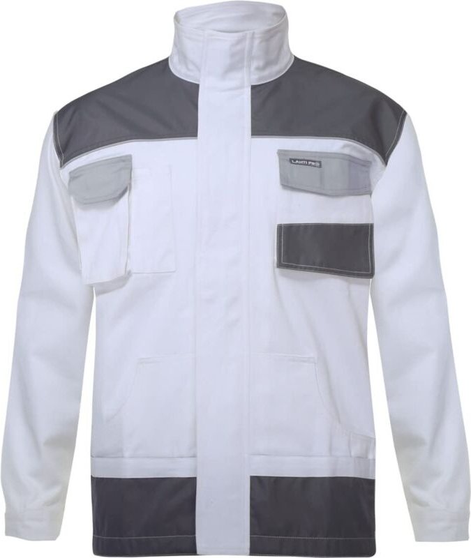 L4041360 Herren - Weiß und Grau Sweatshirt Jacke de Schutz mit vielen Taschen - Arbeitsbekleidung de, xxxl - Lahti Pro