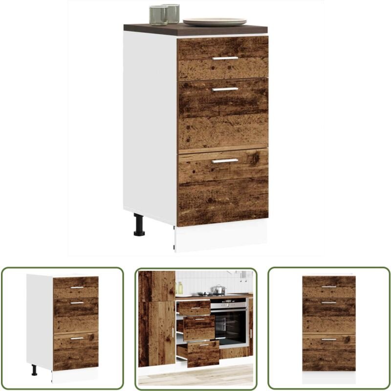 The Living Store - vidaXL Unterschrank Altholz-Optik 40x46x81,5 cm Holzwerkstoff