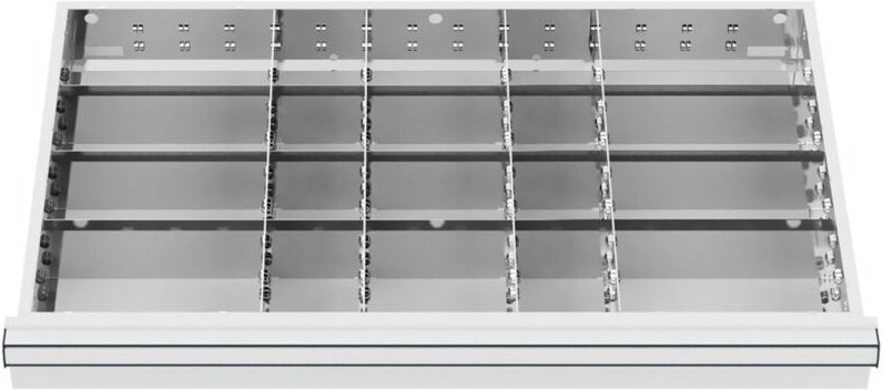 Schubladeneinteilung Metalleinteilung blh 200-300 mm Innenmaß 800x450 mm 20 Fächer - Stier
