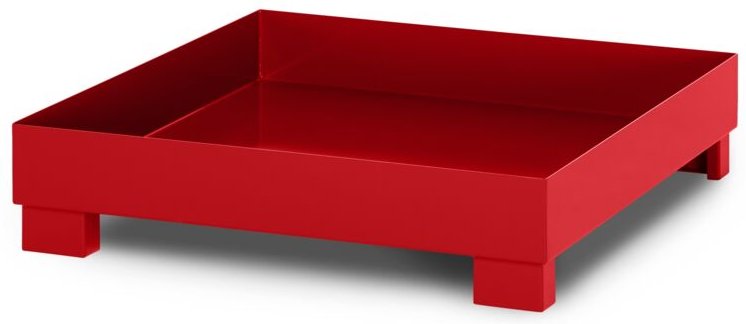 RR Industrietechnik Auffangwanne aus Stahl für 4x 200 Liter Fass ohne Gitterrost RAL 3000 feuerrot