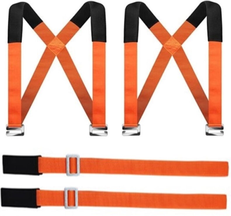 Orangefarbene Möbelschlinge, maximale Belastung 220 kg