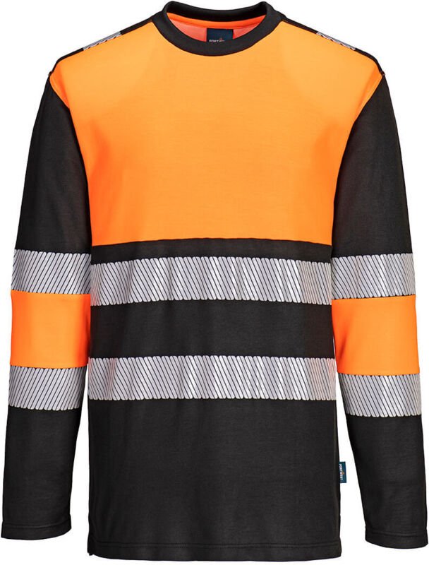 T-Shirt Hi-Vis Klasse 1 L/S PW3 Orange/Schwarz XL