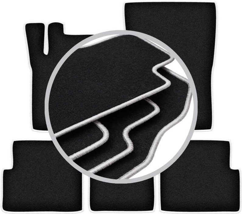 CARLUX-SILVER Autofußmatten für: Mercedes G W463 Lang Geländewagen (2008-2018)