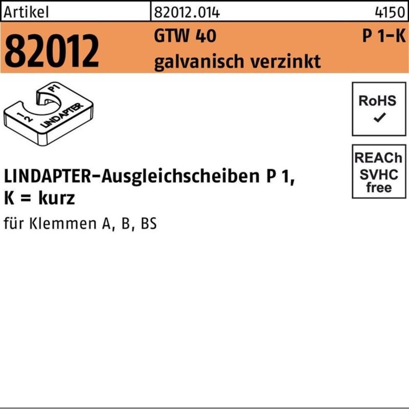 Thumbnail - Ausgleichscheibe R 82012 GTW 40 P1 M 10 / 5,0 galvanisch verzinkt