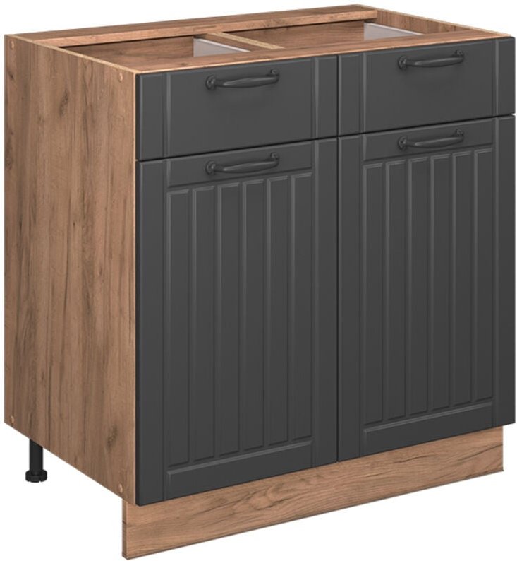 Küchenunterschrank Fame-Line, Dunkelgrau, 80 cm ohne Arbeitsplatte, Vicco