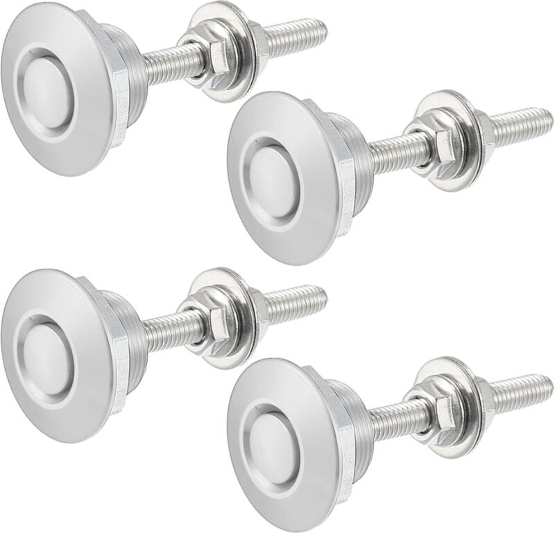 Silberfarbener Stoßfänger-Schnellverschluss, Motorhaubenstiftverriegelung, Aluminiumlegierung, Druckknopf, Motorhaube – ...