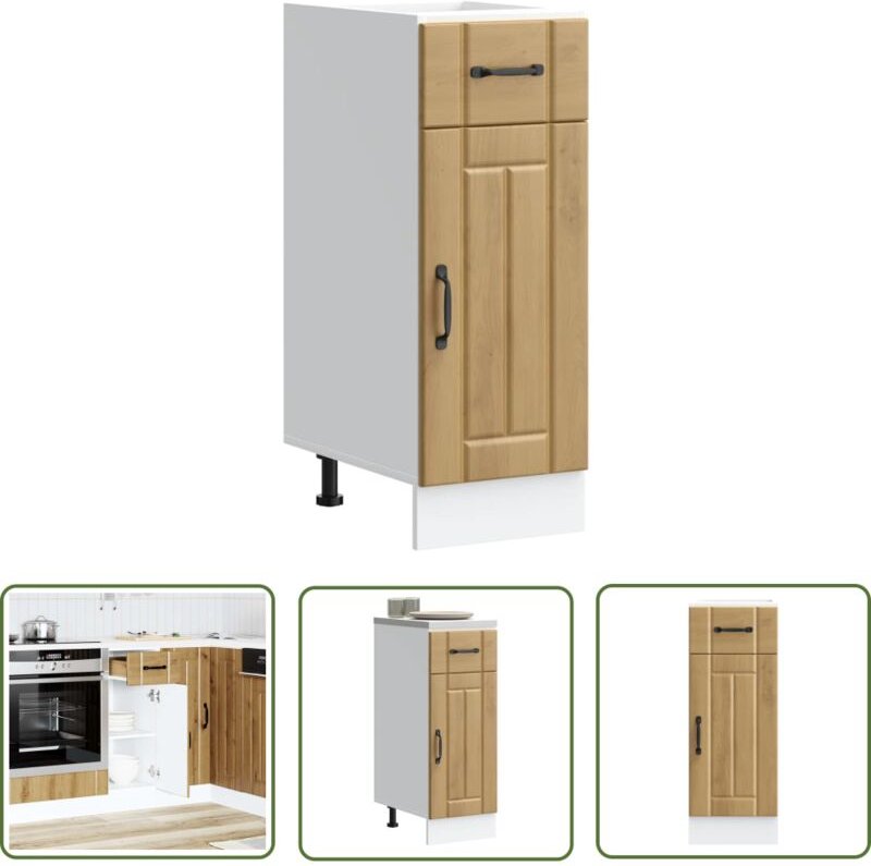 The Living Store - vidaXL Küchen-Unterschrank Lucca Artisan-Eiche Holzwerkstoff