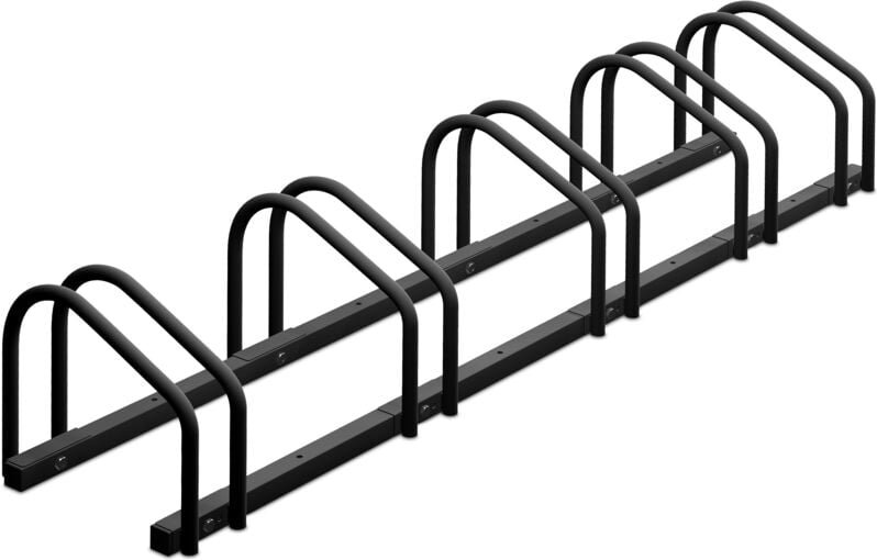 Relaxdays - Fahrradständer, für 5 Fahrräder, Stahl Bodenparker, Reifenbreite 60mm, Abstellständer, Fahrradstand, anthraz...
