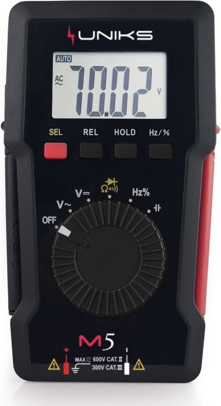 Tragbares Digitalmultimeter IEC/EN 61010-1 CAT III 300V Uniks M5