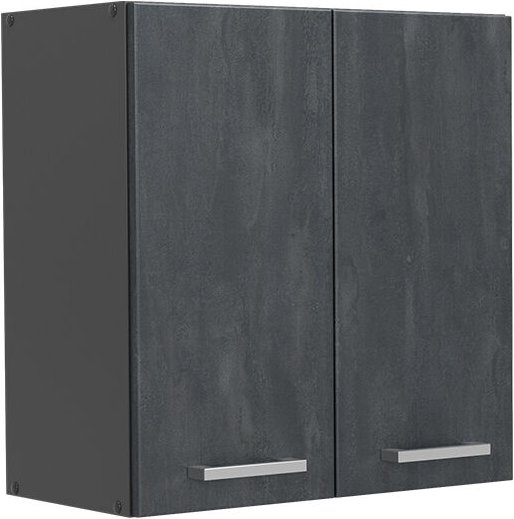Vicco - Küchenoberschrank R-Line, Schwarz Beton, 60 cm