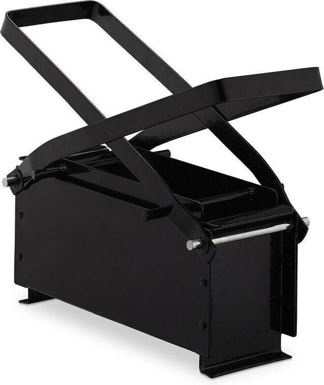 Papierbrikettpresse, Stahl, Papierpresse für Briketts, manuell, Altpapier pressen, hbt: 12x26x9 cm, schwarz - Relaxdays