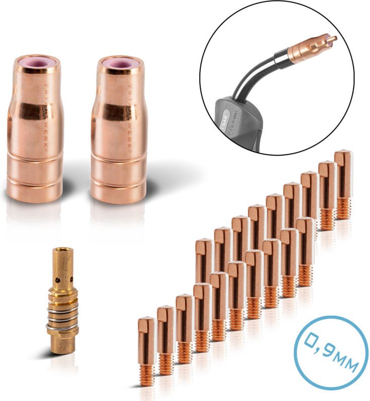 STAHLWERK FLUX Verschleißteile Set 23-tlg AK15/MB15 AK14/MB14 0,9 mm