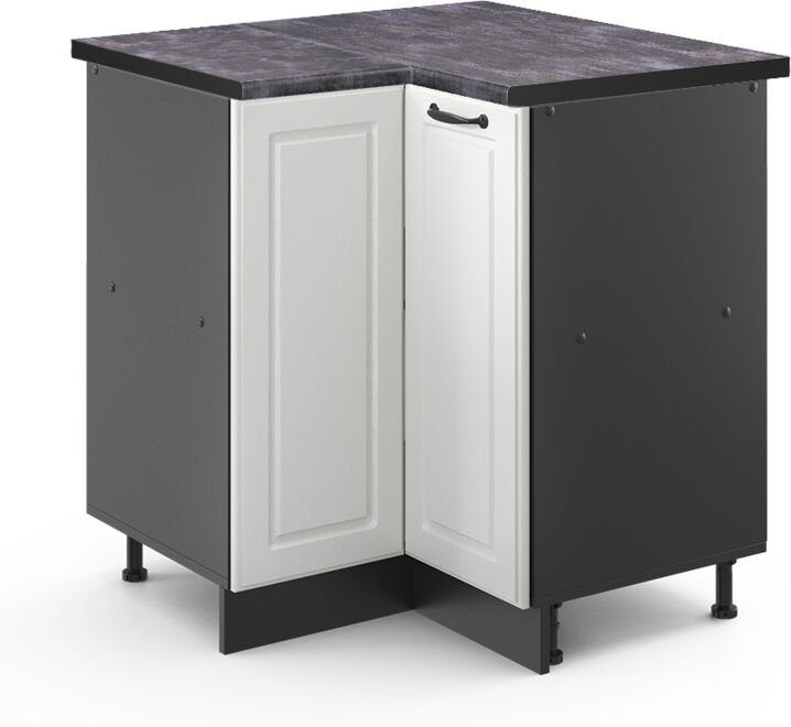 Vicco - Eckunterschrank R-Line, Weiß Landhaus, 75.6 cm, ap Anthrazit