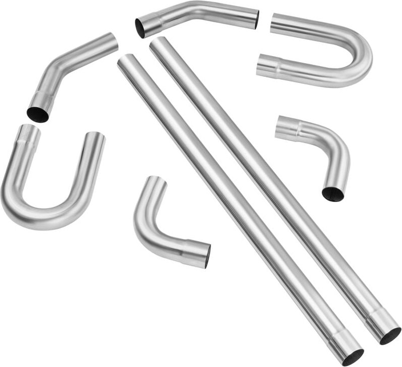 VEVOR Auspuff-Set 8-teilig DIY Universal Auspuff aus Edelstahl 63,5 mm mit Steckverbindung & großem Auspuffrohr, rostfre...