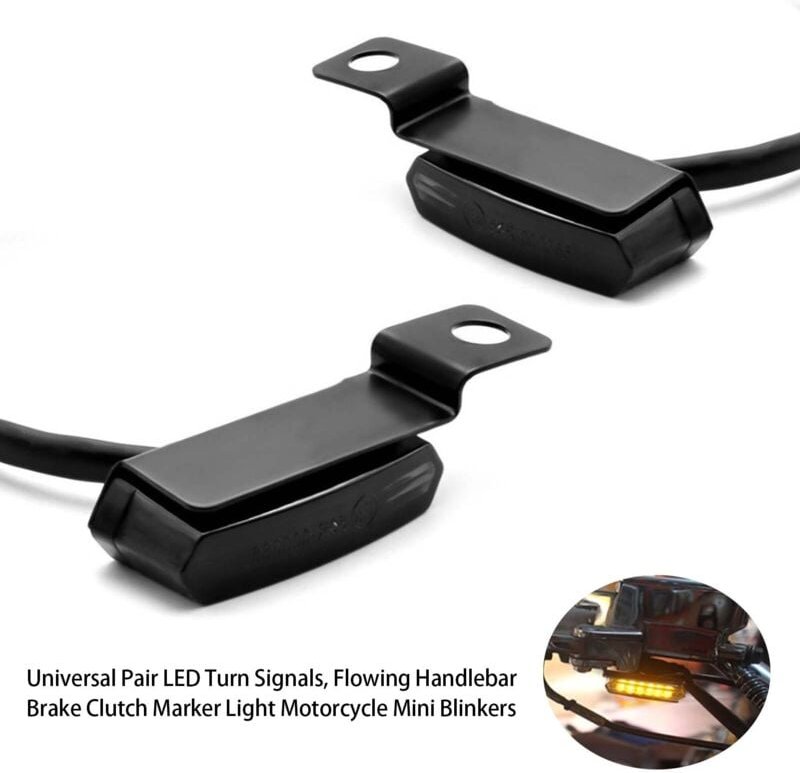Ej.life - Paar Universal-Motorrad-LED-Blinker, Seitenmarkierungsleuchte, Bremskupplung, Lenkeranzeige