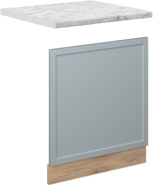 Vicco - Frontblende Fame-Line, Hellblau-grau, 60 cm , ap Marmor