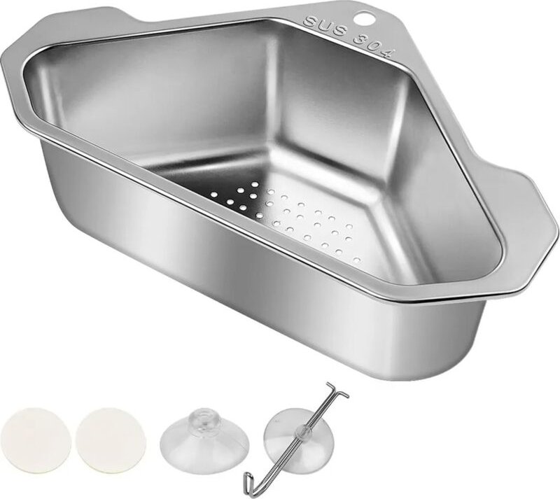 Abfluss Küchenspülsieb Edelstahl Spülsieb mit Saugnapf für Küchenspüle