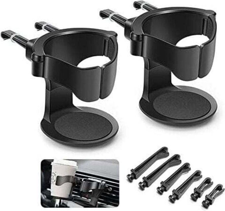 Portabicchieri per auto 2 pezzi, portabicchieri per auto regolabile, per bocchette di aerazione di auto, camion, camper ...