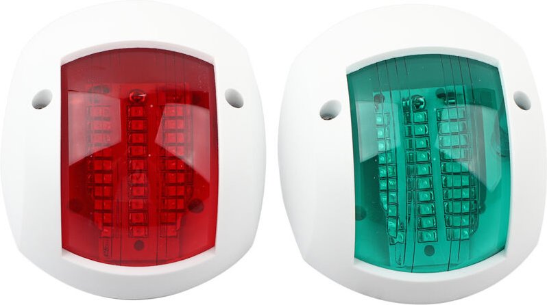 Ej.life - Paar Signallampen, kugelförmig, rot, grün, led, wasserdicht, Bootsnavigationslicht, DC12V-24V, 3 w, Weiß