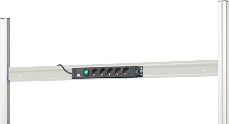 RAU - Energieleiste mit Halteschiene Serie e, B1800xT85xH80mm, RAL7035