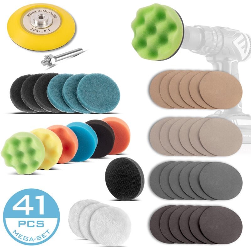 STAHLWERK Scheinwerfer Reparatur Set 41teilig Polierset Scheinwerferaufbereitung