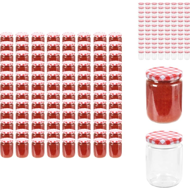 Vidaxl - Honiggläser - Living Marmeladengläser mit Weißem/Rotem Deckel 96 Stk. 230 ml - Rot